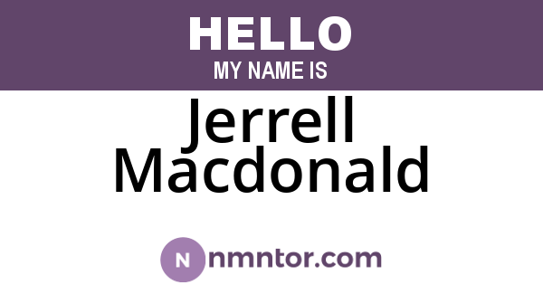 Jerrell Macdonald