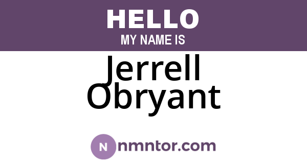 Jerrell Obryant