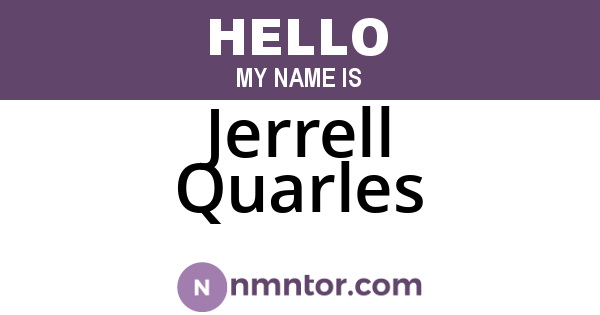 Jerrell Quarles