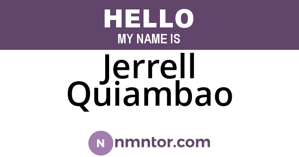 Jerrell Quiambao