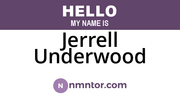Jerrell Underwood