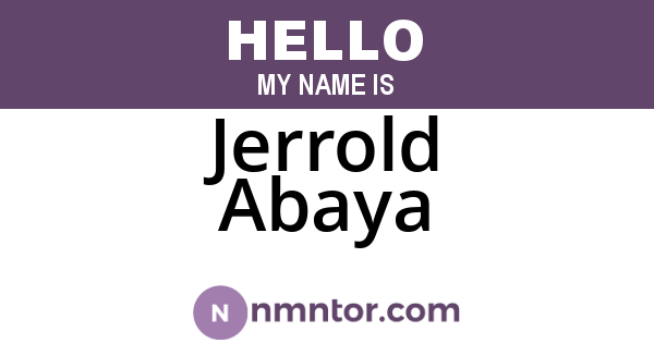 Jerrold Abaya