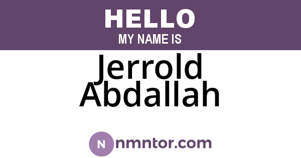 Jerrold Abdallah