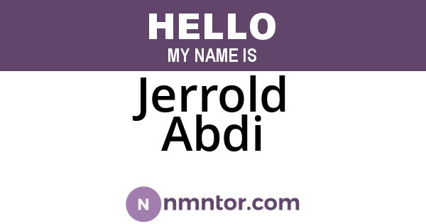 Jerrold Abdi