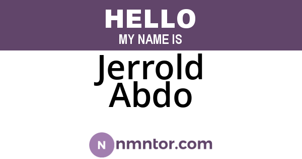 Jerrold Abdo