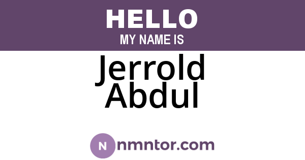 Jerrold Abdul