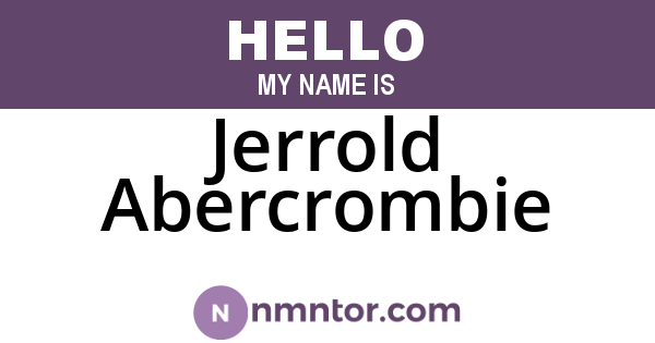 Jerrold Abercrombie