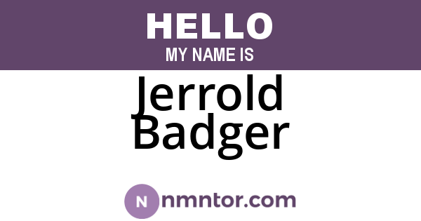 Jerrold Badger