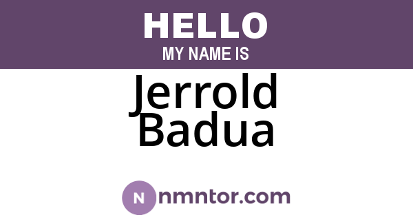 Jerrold Badua