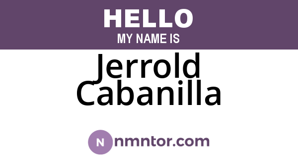 Jerrold Cabanilla