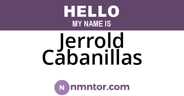Jerrold Cabanillas