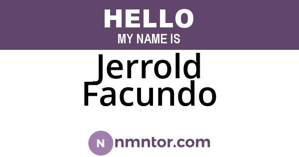 Jerrold Facundo