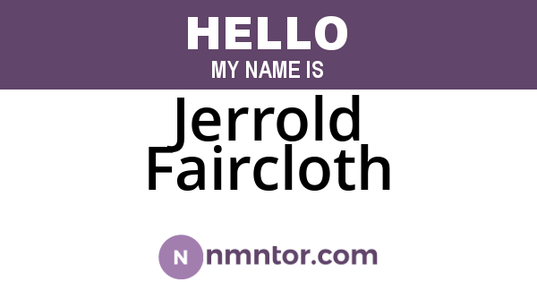 Jerrold Faircloth