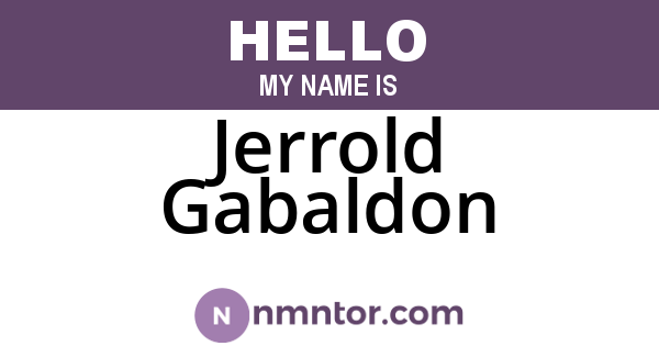 Jerrold Gabaldon