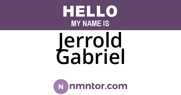 Jerrold Gabriel