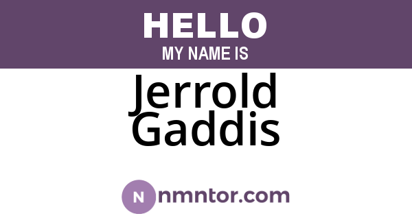 Jerrold Gaddis