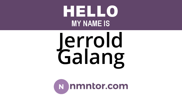 Jerrold Galang