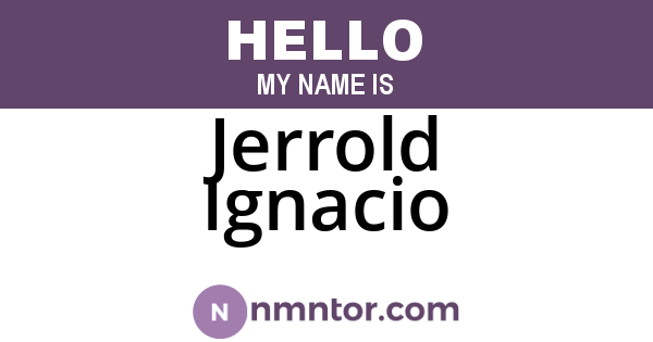 Jerrold Ignacio