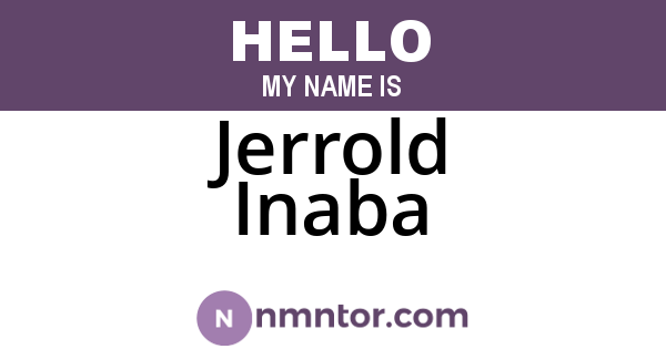 Jerrold Inaba