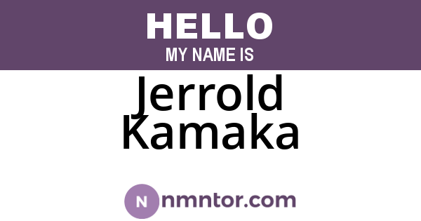 Jerrold Kamaka