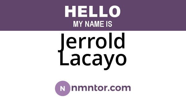 Jerrold Lacayo