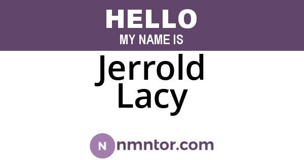 Jerrold Lacy