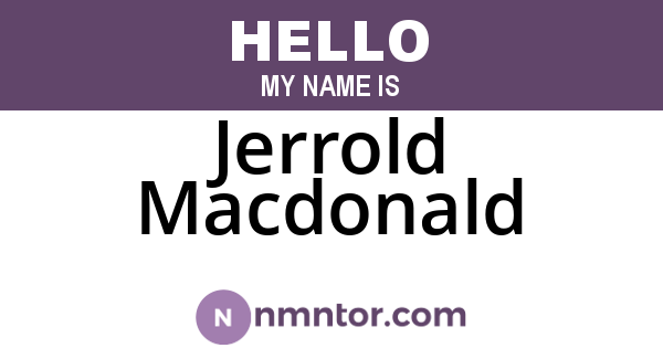 Jerrold Macdonald