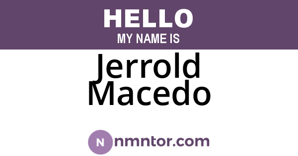 Jerrold Macedo