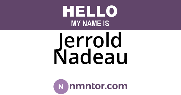 Jerrold Nadeau