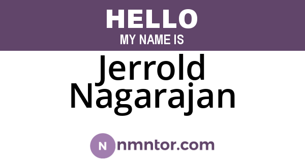 Jerrold Nagarajan