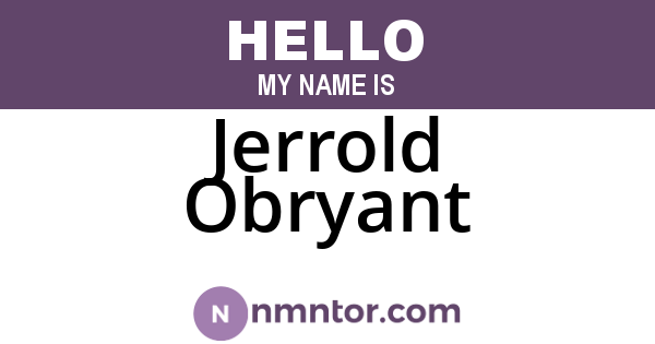 Jerrold Obryant