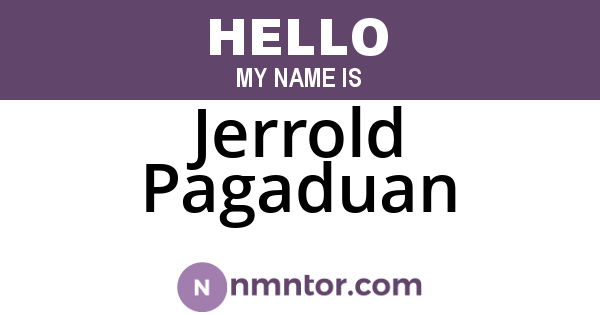 Jerrold Pagaduan