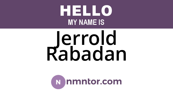 Jerrold Rabadan