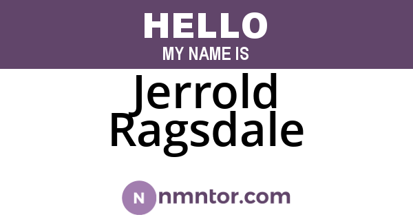 Jerrold Ragsdale