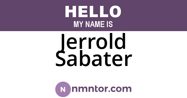 Jerrold Sabater