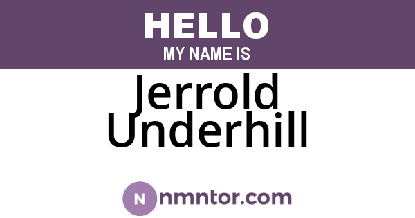 Jerrold Underhill