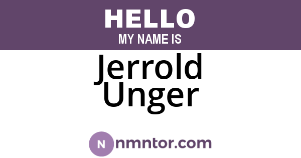 Jerrold Unger