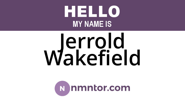 Jerrold Wakefield