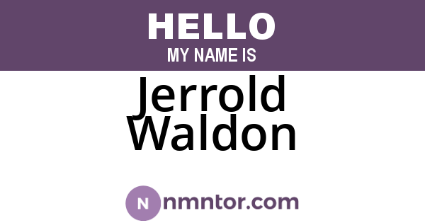 Jerrold Waldon