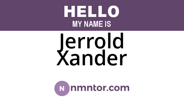 Jerrold Xander