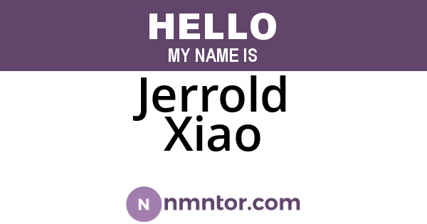 Jerrold Xiao