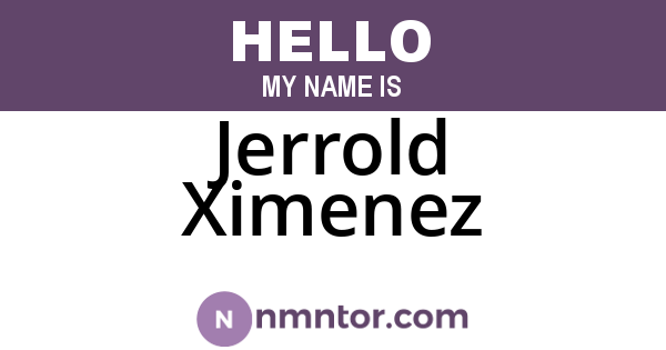 Jerrold Ximenez