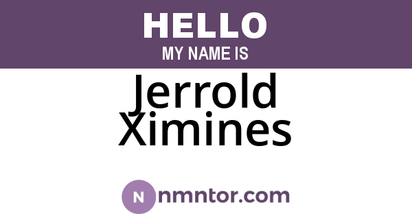 Jerrold Ximines