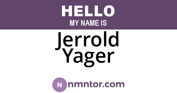 Jerrold Yager