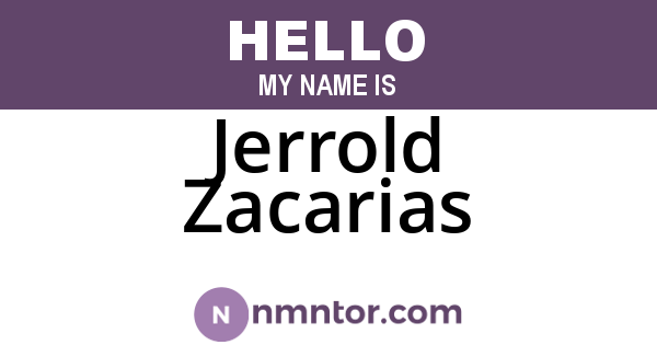 Jerrold Zacarias