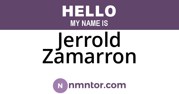 Jerrold Zamarron