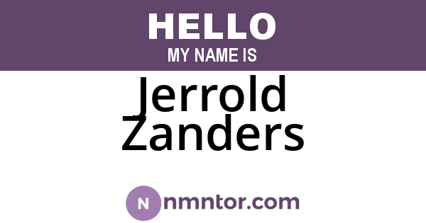 Jerrold Zanders