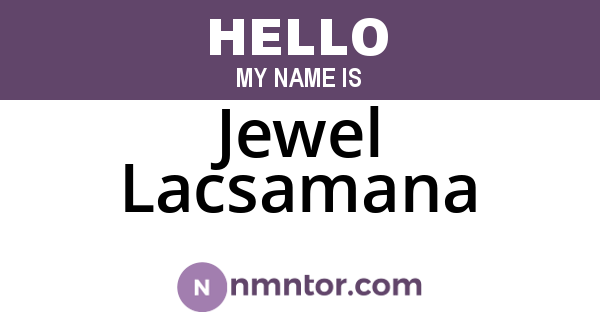 Jewel Lacsamana