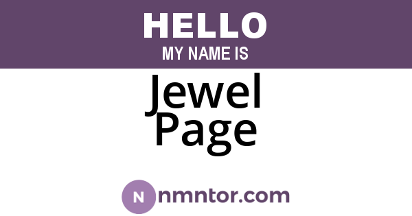 Jewel Page