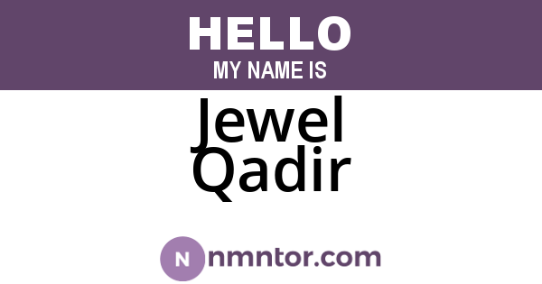 Jewel Qadir